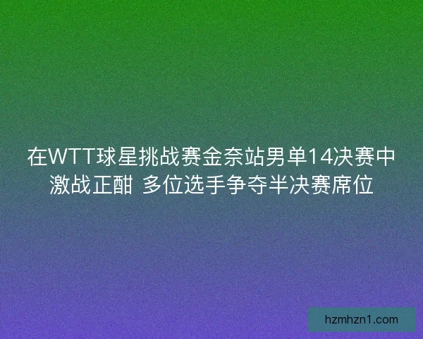 在WTT球星挑战赛金奈站男单14决赛中激战正酣 多位选手争夺半决赛席位