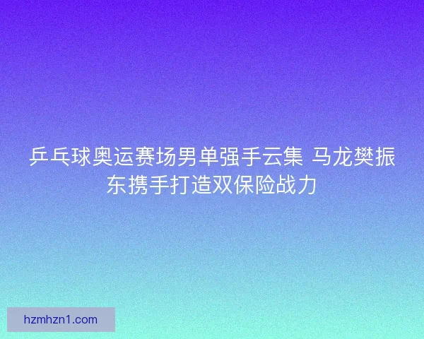 乒乓球奥运赛场男单强手云集 马龙樊振东携手打造双保险战力