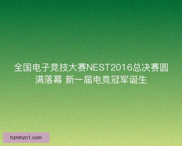 全国电子竞技大赛NEST2016总决赛圆满落幕 新一届电竞冠军诞生